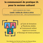 Vers une communauté de pratique autour de l'IA dans le secteur culturel (session d'information)